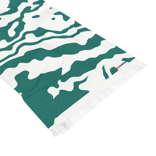 Green And White Abstract Pattern Light Scarf - Stylish & Versatile for Everyday Wear