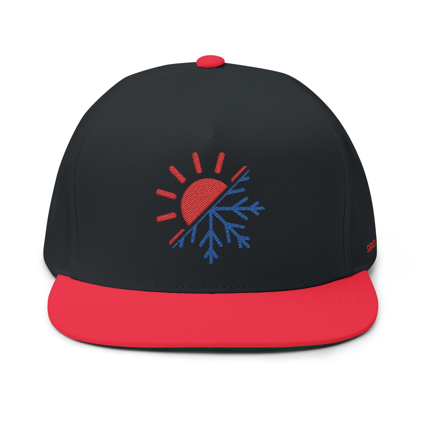 Seasonnear Embroidered Flat Bill Cap – Hot & Cold Season Logo Hat – Stylish Streetwear Snapback
