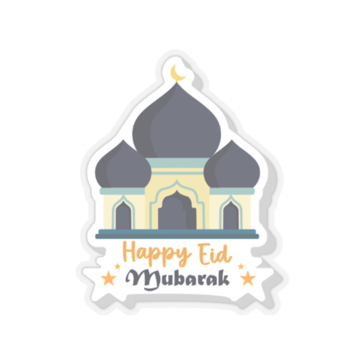 Eid Mubarak Mosque -Cut Stickers - Festive Islamic Decorations for Celebrations