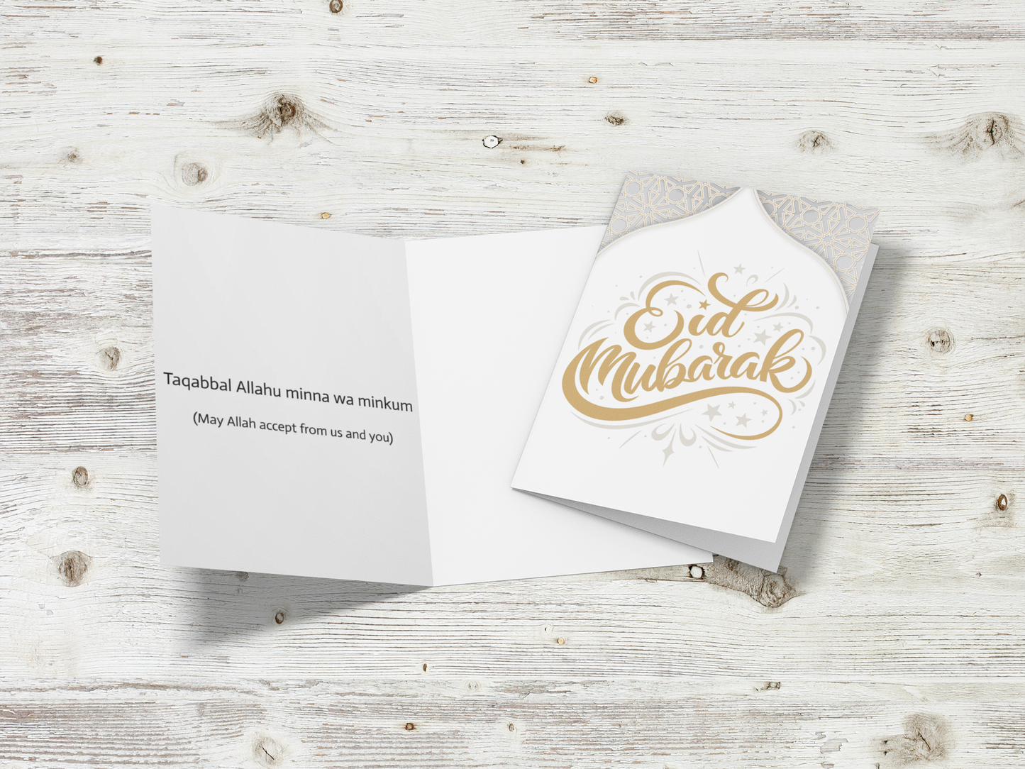 Elegant Eid Mubarak Greeting Cards - Islamic Celebration Cards for Eid Festival
